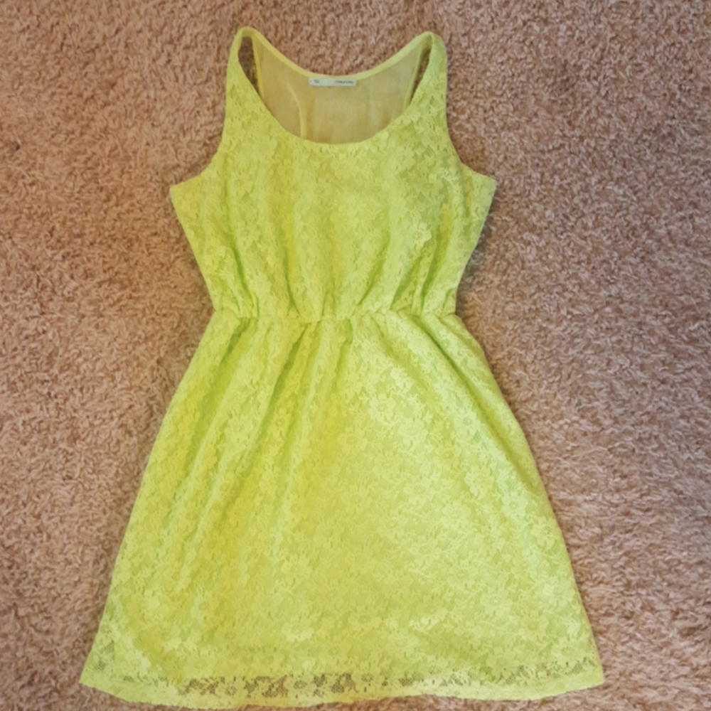 Neon green lace dress from Maurices.  Size Large.
